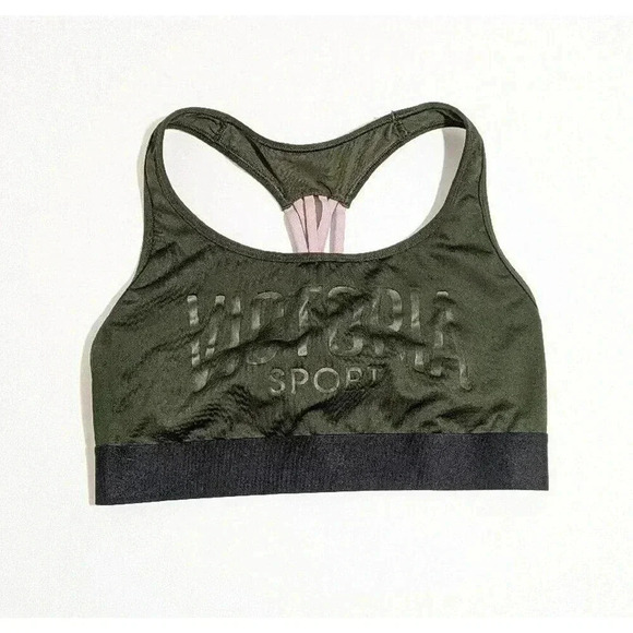 Victoria Sport The Player Dark Green Racerback Sports Bra Size Small Strappy - Picture 1 of 4